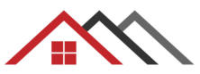 Anderson Roofing and Repair logo: three stepped rooflines, the front house in red.